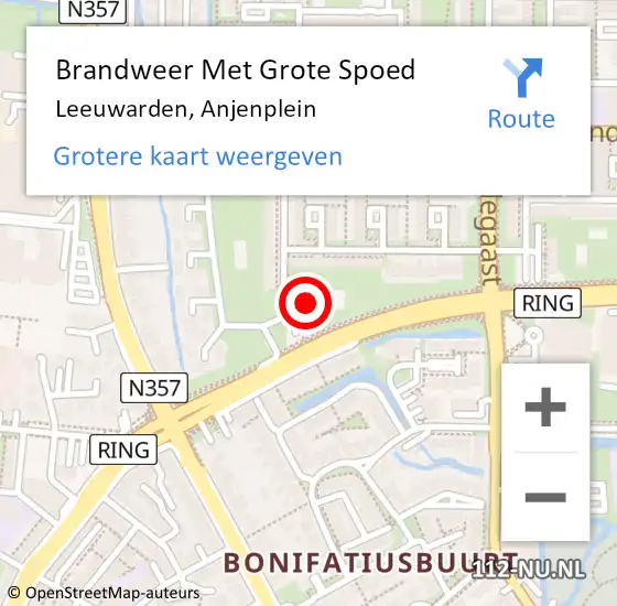 Locatie op kaart van de 112 melding: Brandweer Met Grote Spoed Naar Leeuwarden, Anjenplein op 26 december 2024 20:31