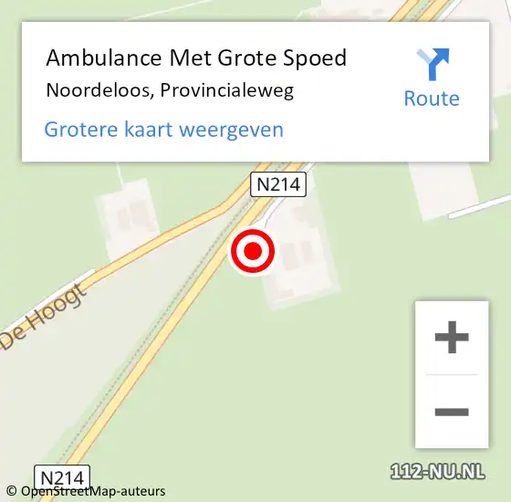 Locatie op kaart van de 112 melding: Ambulance Met Grote Spoed Naar Noordeloos, Provincialeweg op 26 december 2024 21:08