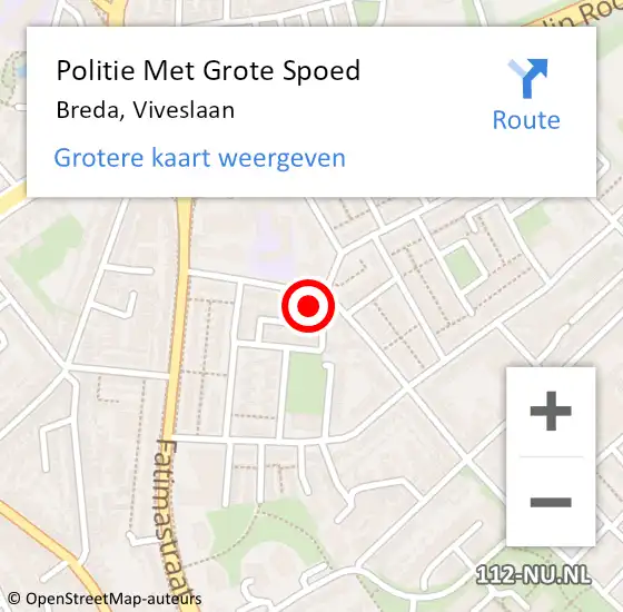 Locatie op kaart van de 112 melding: Politie Met Grote Spoed Naar Breda, Viveslaan op 26 december 2024 21:25