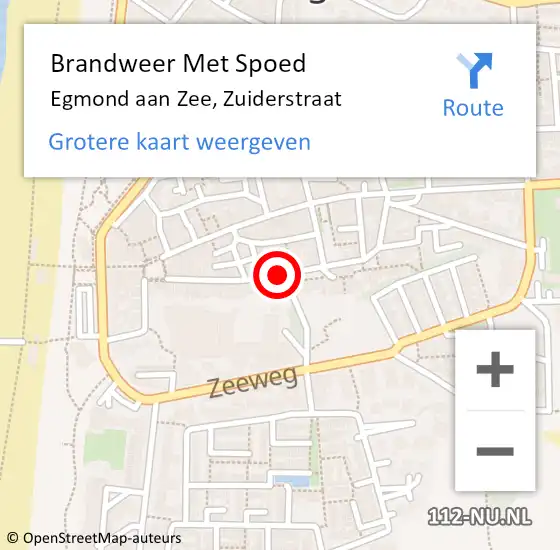 Locatie op kaart van de 112 melding: Brandweer Met Spoed Naar Egmond aan Zee, Zuiderstraat op 26 december 2024 21:27