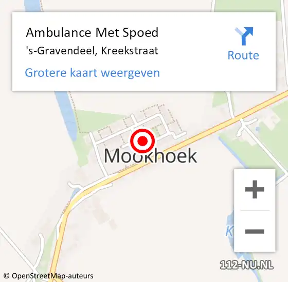 Locatie op kaart van de 112 melding: Ambulance Met Spoed Naar 's-Gravendeel, Kreekstraat op 26 december 2024 21:52