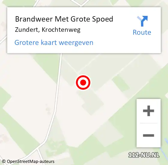 Locatie op kaart van de 112 melding: Brandweer Met Grote Spoed Naar Zundert, Krochtenweg op 26 december 2024 22:03