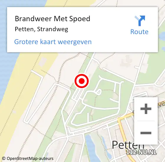 Locatie op kaart van de 112 melding: Brandweer Met Spoed Naar Petten, Strandweg op 26 december 2024 22:41