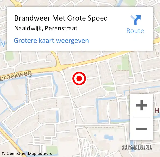 Locatie op kaart van de 112 melding: Brandweer Met Grote Spoed Naar Naaldwijk, Perenstraat op 26 december 2024 23:36