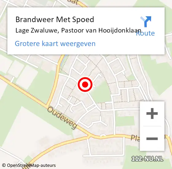 Locatie op kaart van de 112 melding: Brandweer Met Spoed Naar Lage Zwaluwe, Pastoor van Hooijdonklaan op 27 december 2024 00:27