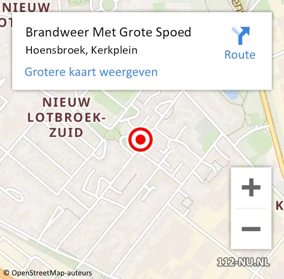 Locatie op kaart van de 112 melding: Brandweer Met Grote Spoed Naar Hoensbroek, Kerkplein op 27 december 2024 01:13