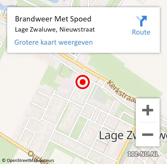 Locatie op kaart van de 112 melding: Brandweer Met Spoed Naar Lage Zwaluwe, Nieuwstraat op 27 december 2024 01:25