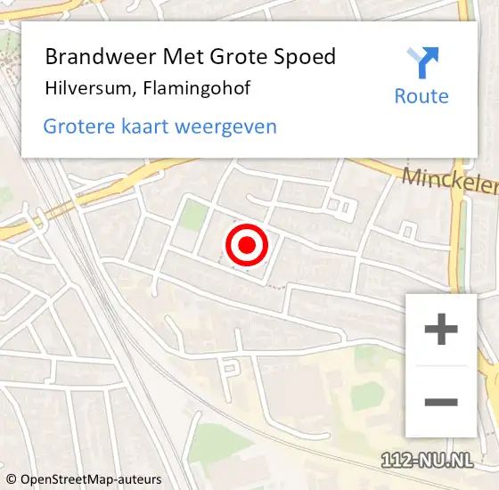 Locatie op kaart van de 112 melding: Brandweer Met Grote Spoed Naar Hilversum, Flamingohof op 27 december 2024 02:27