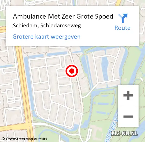 Locatie op kaart van de 112 melding: Ambulance Met Zeer Grote Spoed Naar Schiedam, Schiedamseweg op 27 december 2024 03:22