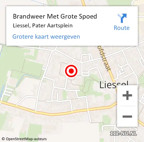 Locatie op kaart van de 112 melding: Brandweer Met Grote Spoed Naar Liessel, Pater Aartsplein op 27 december 2024 05:07