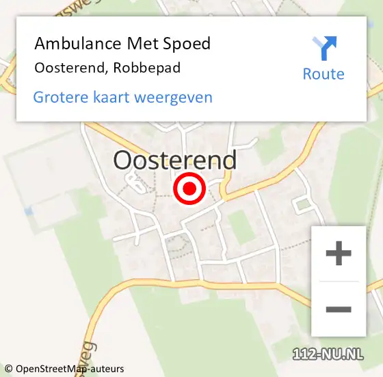 Locatie op kaart van de 112 melding: Ambulance Met Spoed Naar Oosterend, Robbepad op 27 december 2024 07:41