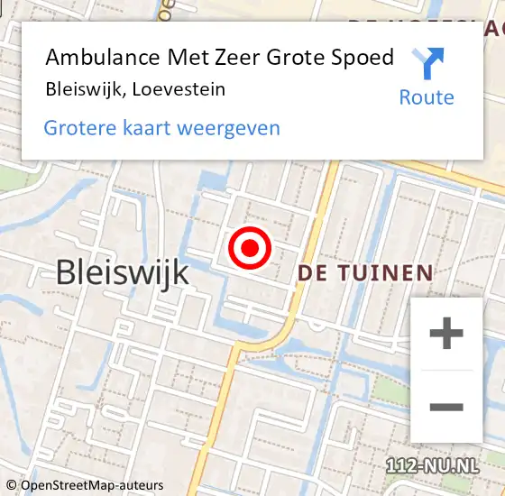 Locatie op kaart van de 112 melding: Ambulance Met Zeer Grote Spoed Naar Bleiswijk, Loevestein op 27 december 2024 07:42