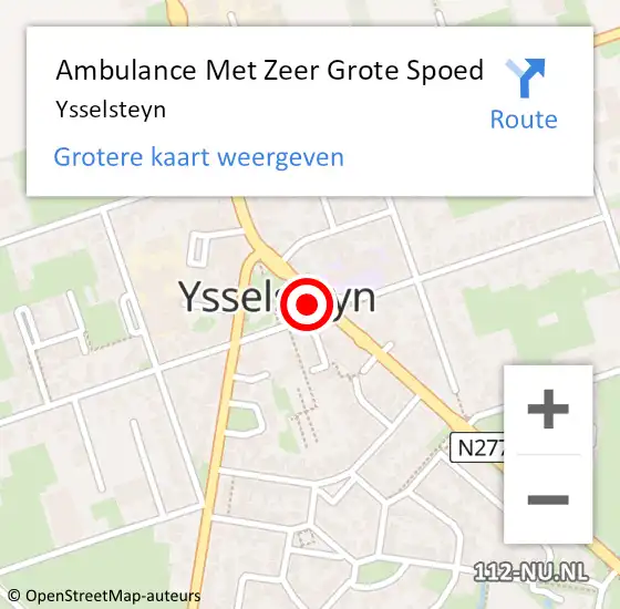 Locatie op kaart van de 112 melding: Ambulance Met Zeer Grote Spoed Naar Ysselsteyn op 27 december 2024 08:04