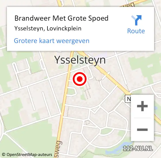 Locatie op kaart van de 112 melding: Brandweer Met Grote Spoed Naar Ysselsteyn, Lovinckplein op 27 december 2024 08:04