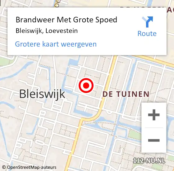 Locatie op kaart van de 112 melding: Brandweer Met Grote Spoed Naar Bleiswijk, Loevestein op 27 december 2024 08:06