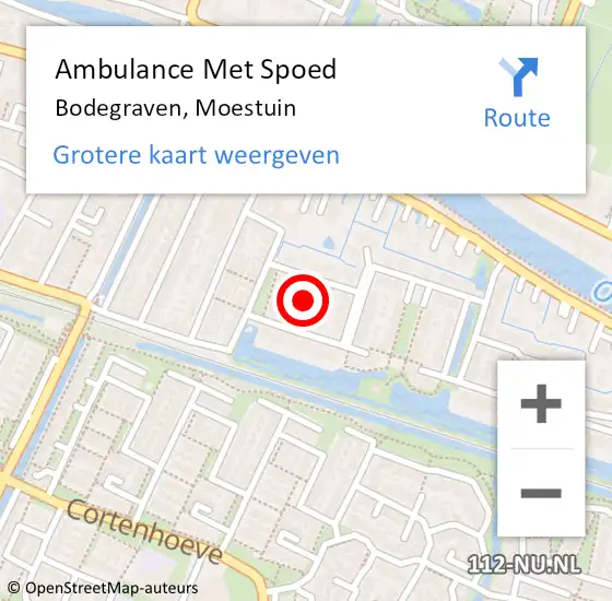 Locatie op kaart van de 112 melding: Ambulance Met Spoed Naar Bodegraven, Moestuin op 27 december 2024 08:27