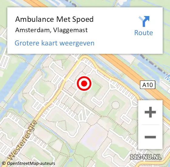 Locatie op kaart van de 112 melding: Ambulance Met Spoed Naar Amsterdam, Vlaggemast op 27 december 2024 09:23