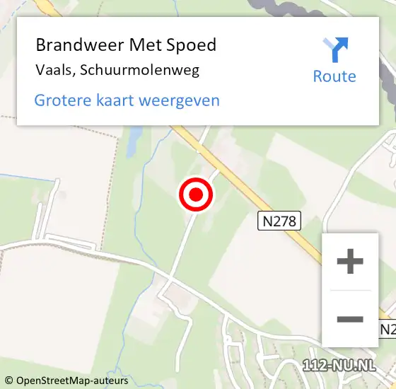 Locatie op kaart van de 112 melding: Brandweer Met Spoed Naar Vaals, Schuurmolenweg op 27 december 2024 09:48