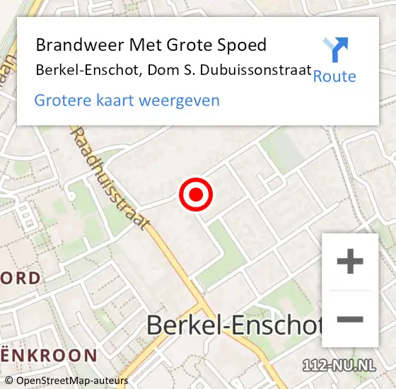 Locatie op kaart van de 112 melding: Brandweer Met Grote Spoed Naar Berkel-Enschot, Dom S. Dubuissonstraat op 27 december 2024 09:59