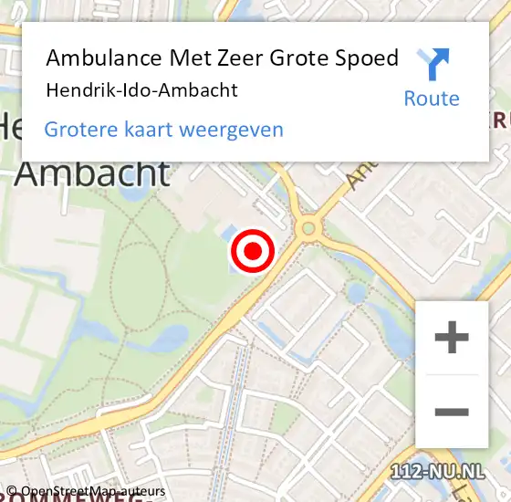 Locatie op kaart van de 112 melding: Ambulance Met Zeer Grote Spoed Naar Hendrik-Ido-Ambacht op 27 december 2024 10:07