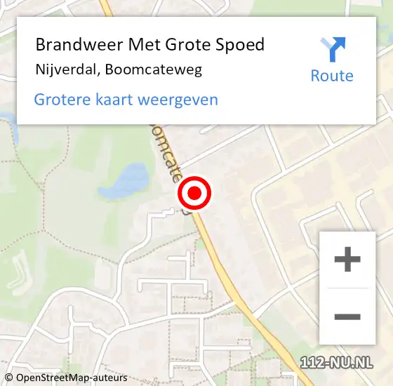 Locatie op kaart van de 112 melding: Brandweer Met Grote Spoed Naar Nijverdal, Boomcateweg op 27 december 2024 10:35