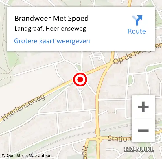 Locatie op kaart van de 112 melding: Brandweer Met Spoed Naar Landgraaf, Heerlenseweg op 27 december 2024 10:57