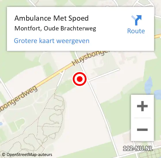 Locatie op kaart van de 112 melding: Ambulance Met Spoed Naar Montfort, Oude Brachterweg op 27 december 2024 11:38