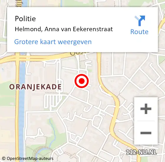 Locatie op kaart van de 112 melding: Politie Helmond, Anna van Eekerenstraat op 27 december 2024 12:29