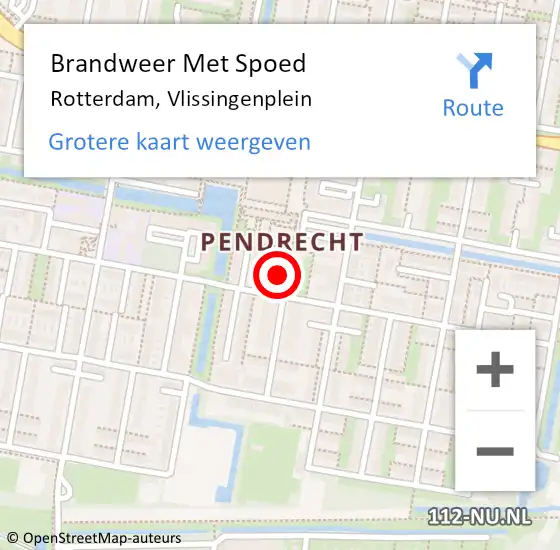 Locatie op kaart van de 112 melding: Brandweer Met Spoed Naar Rotterdam, Vlissingenplein op 27 december 2024 12:41