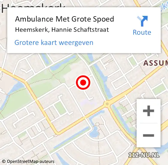 Locatie op kaart van de 112 melding: Ambulance Met Grote Spoed Naar Heemskerk, Hannie Schaftstraat op 27 december 2024 13:38