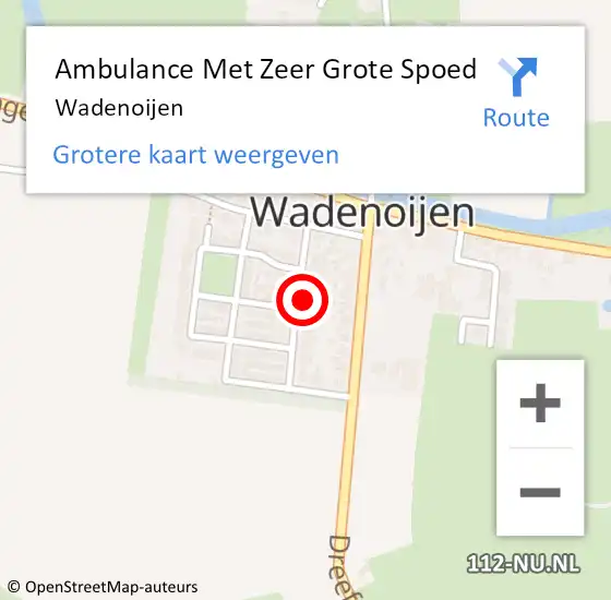 Locatie op kaart van de 112 melding: Ambulance Met Zeer Grote Spoed Naar Wadenoijen op 27 december 2024 13:52