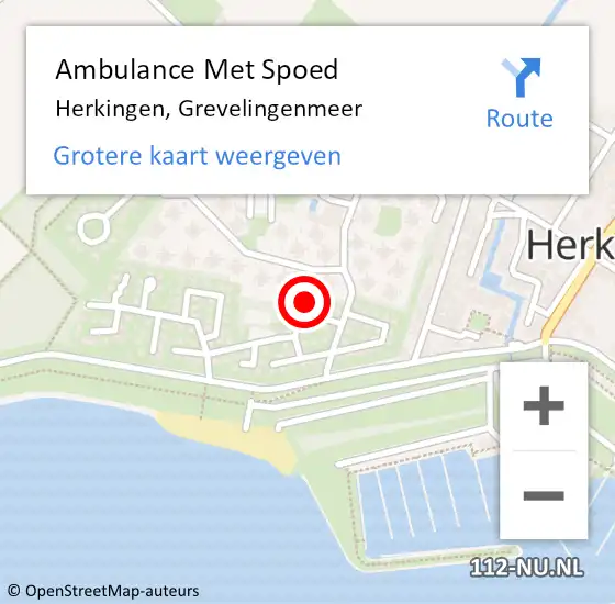 Locatie op kaart van de 112 melding: Ambulance Met Spoed Naar Herkingen, Grevelingenmeer op 27 december 2024 14:05