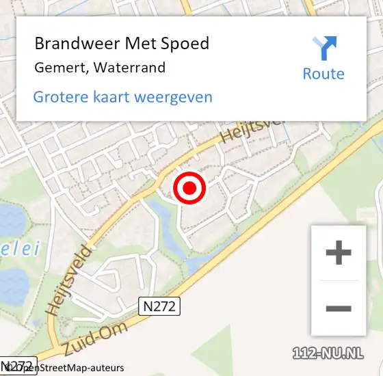 Locatie op kaart van de 112 melding: Brandweer Met Spoed Naar Gemert, Waterrand op 27 december 2024 14:08