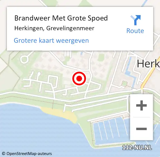 Locatie op kaart van de 112 melding: Brandweer Met Grote Spoed Naar Herkingen, Grevelingenmeer op 27 december 2024 14:23