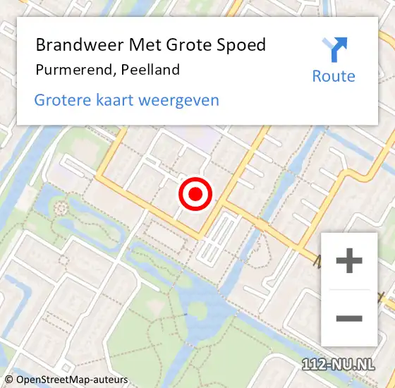 Locatie op kaart van de 112 melding: Brandweer Met Grote Spoed Naar Purmerend, Peelland op 27 december 2024 14:31