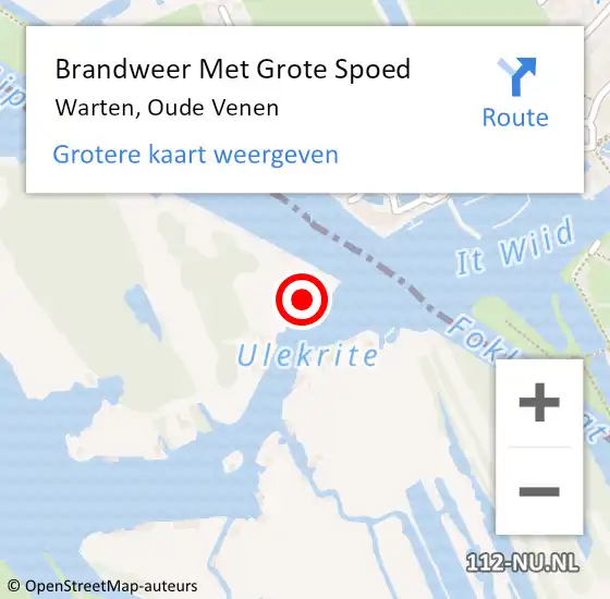 Locatie op kaart van de 112 melding: Brandweer Met Grote Spoed Naar Warten, Oude Venen op 27 december 2024 14:33