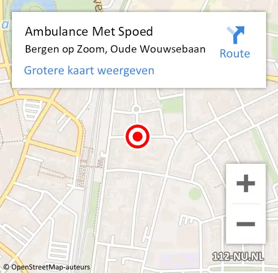 Locatie op kaart van de 112 melding: Ambulance Met Spoed Naar Bergen op Zoom, Oude Wouwsebaan op 31 oktober 2014 18:41