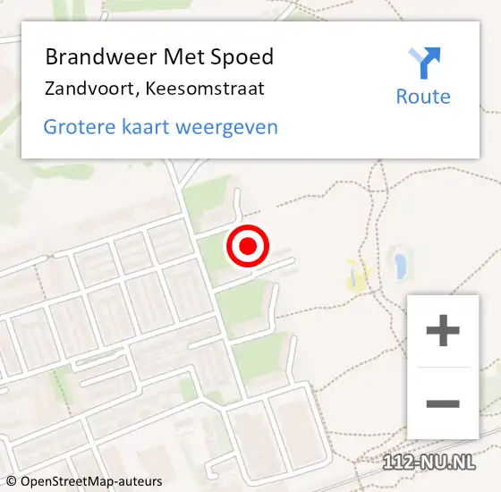 Locatie op kaart van de 112 melding: Brandweer Met Spoed Naar Zandvoort, Keesomstraat op 27 december 2024 14:52