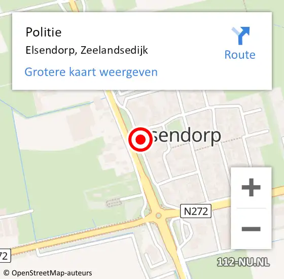 Locatie op kaart van de 112 melding: Politie Elsendorp, Zeelandsedijk op 27 december 2024 15:03