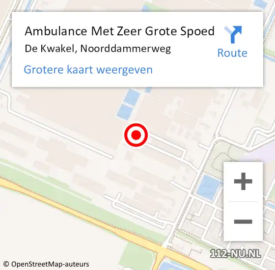 Locatie op kaart van de 112 melding: Ambulance Met Zeer Grote Spoed Naar De Kwakel, Noorddammerweg op 27 december 2024 15:29