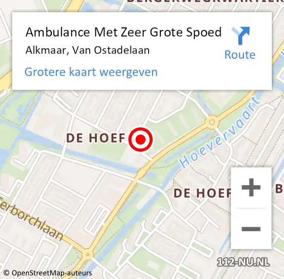 Locatie op kaart van de 112 melding: Ambulance Met Zeer Grote Spoed Naar Alkmaar, Van Ostadelaan op 27 december 2024 16:26