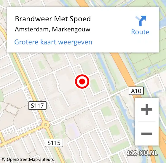 Locatie op kaart van de 112 melding: Brandweer Met Spoed Naar Amsterdam, Markengouw op 27 december 2024 16:33