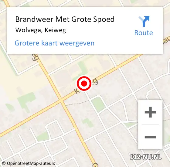 Locatie op kaart van de 112 melding: Brandweer Met Grote Spoed Naar Wolvega, Keiweg op 27 december 2024 17:44