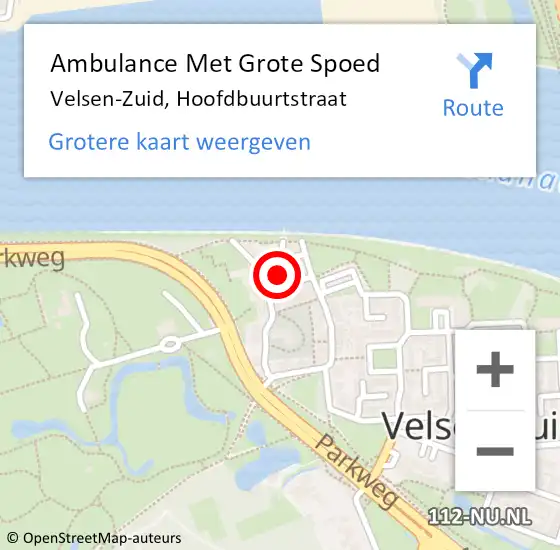 Locatie op kaart van de 112 melding: Ambulance Met Grote Spoed Naar Velsen-Zuid, Hoofdbuurtstraat op 27 december 2024 17:49