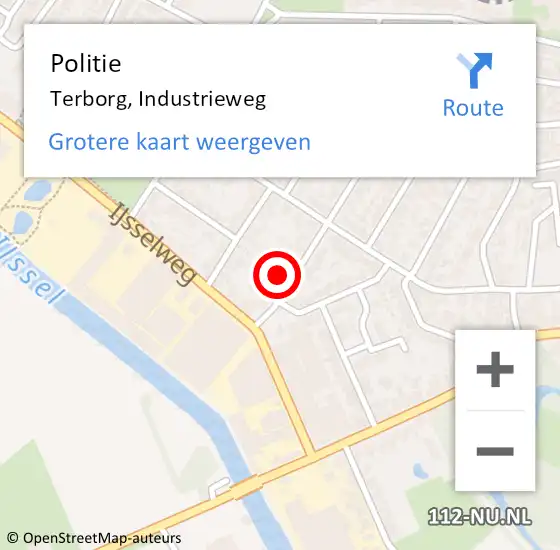 Locatie op kaart van de 112 melding: Politie Terborg, Industrieweg op 27 december 2024 18:08