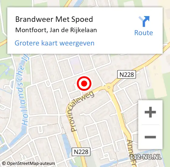 Locatie op kaart van de 112 melding: Brandweer Met Spoed Naar Montfoort, Jan de Rijkelaan op 27 december 2024 18:14