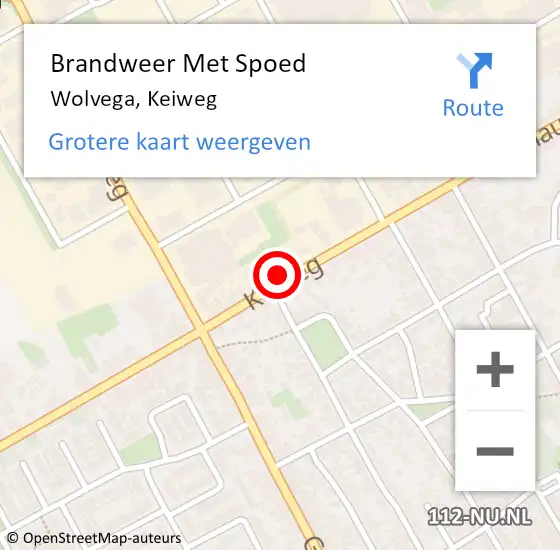 Locatie op kaart van de 112 melding: Brandweer Met Spoed Naar Wolvega, Keiweg op 27 december 2024 18:18