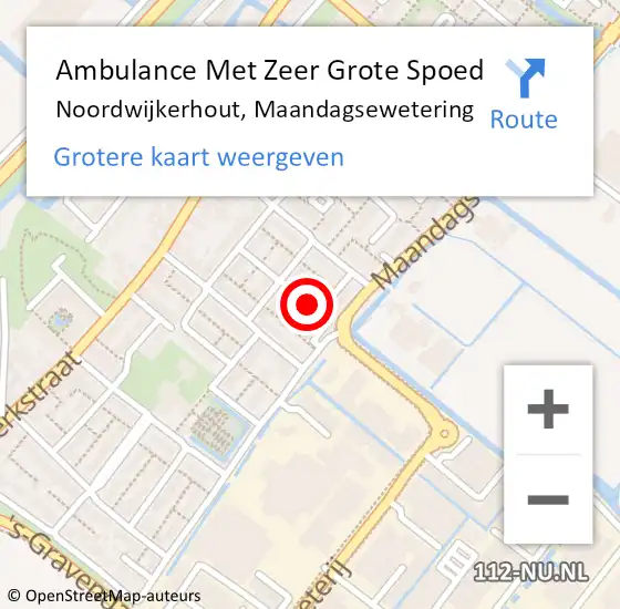 Locatie op kaart van de 112 melding: Ambulance Met Zeer Grote Spoed Naar Noordwijkerhout, Maandagsewetering op 27 december 2024 19:26