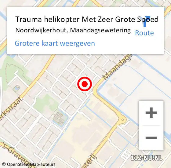 Locatie op kaart van de 112 melding: Trauma helikopter Met Zeer Grote Spoed Naar Noordwijkerhout, Maandagsewetering op 27 december 2024 19:27