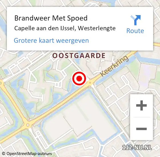 Locatie op kaart van de 112 melding: Brandweer Met Spoed Naar Capelle aan den IJssel, Westerlengte op 27 december 2024 19:48